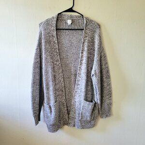 Super Soft Oversized Knit Cardigan Marbled Gray Size XS